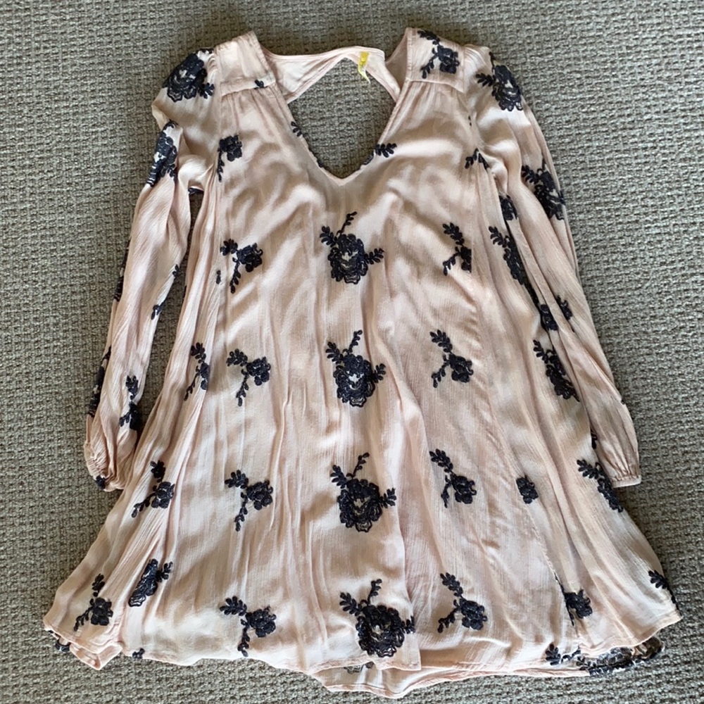 Free People Embroidered Long Sleeve Dress